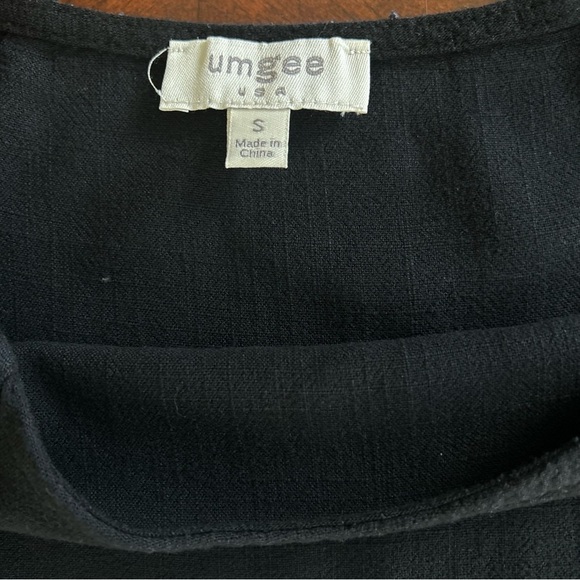 Umgee | Pintuck High-Low Frayed Hem Linen Tunic Top - Picture 11 of 14